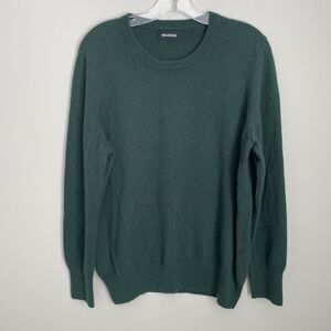 Naadam Size XL Green Crew Neck Pullover 100% Cashmere Sweater